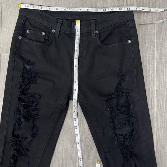 CARMAR Black Shredded Jeans Ripped Heavily Distressed Denim High Rise Raw Hem 27 - Picture 15 of 16